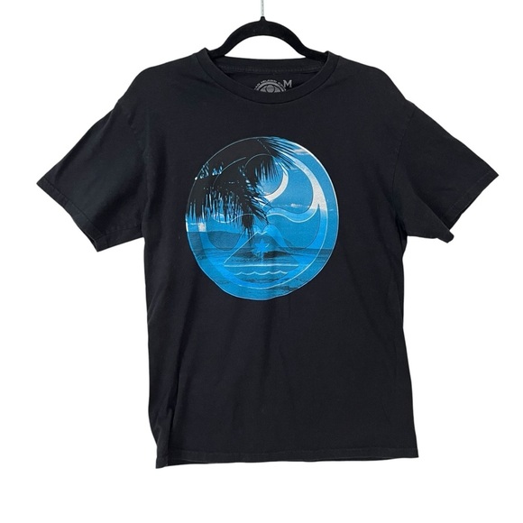 HIC Hawaiian Island Creations T shirt Medium Black blue Double sided Mens tee - Picture 1 of 7